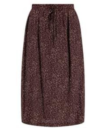 Zusss Long Skirt With Print Chocolate Small - Brown
