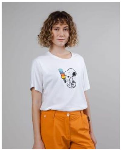 Brava Fabrics Peanuts Icecream Printed Oversize T Shirt Xs - Grey