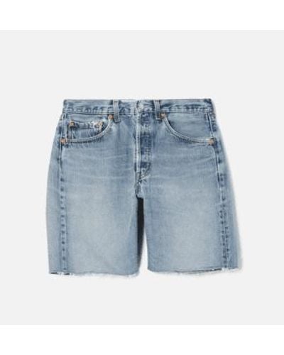 RE/DONE Levi's 501 Boyfriend Shorts - Blue