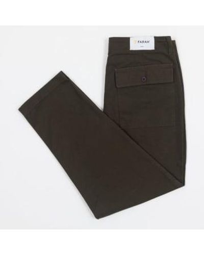 Farah Hawtin Patch Canvas Trousers - Black
