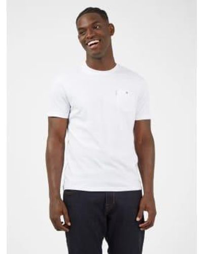 Ben Sherman T-shirt signature en blanc avec poche poitrine