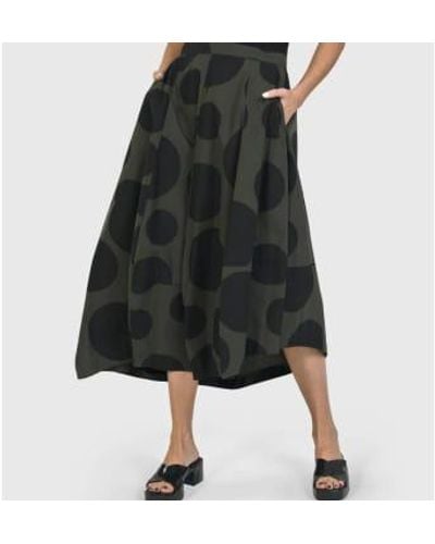 Alembika Khaki Skirt With Black Spot M