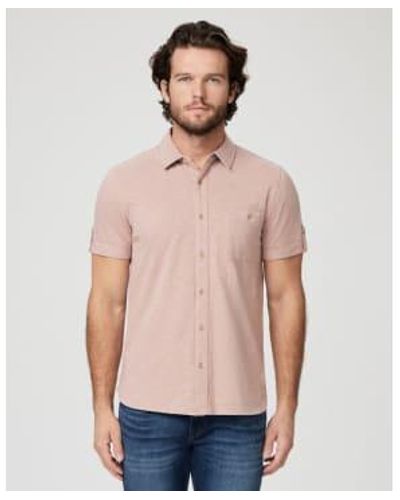 PAIGE Brayden Short Sleeve Roll Tab Shirt - Multicolour