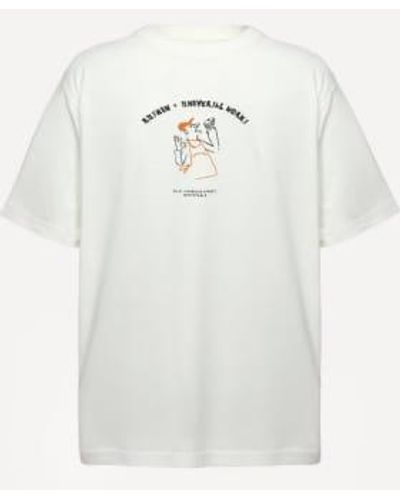 Universal Works T-shirt Ruskin X Ecru - Blanc