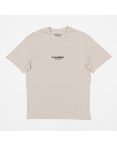 Jack & Jones Originals Studio T-shirt à manches courtes dans MoonBeam - Neutre
