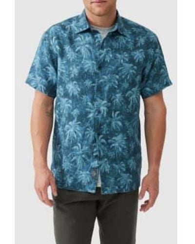 Rodd & Gunn Destiny Bay Short Sleeve Linen Shirt - Blue