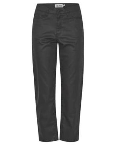Ichi Faux Leather Right Trousers 25 - Grey
