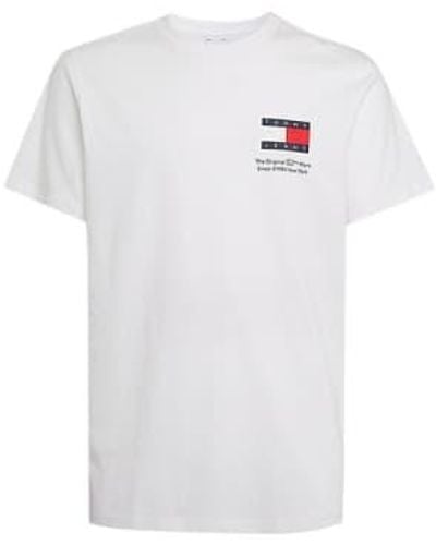 Tommy Hilfiger Tommy Jeans Slim Essential Flag T Shirt - Bianco