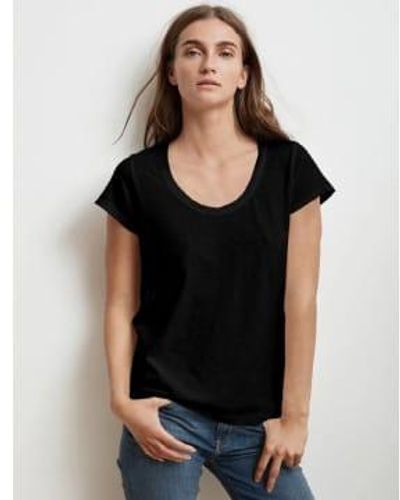 Velvet By Graham & Spencer Katie 03 City Slub Tee Xs - Black