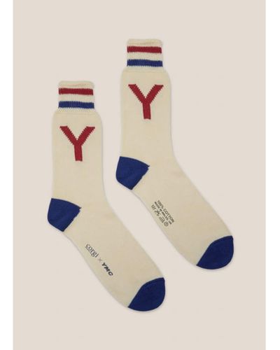 YMC X Corgi Y Motif Socks - Blue