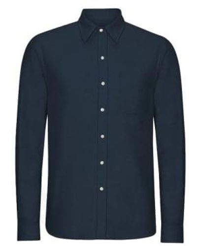 COLORFUL STANDARD Organic Flannel Shirt Blue