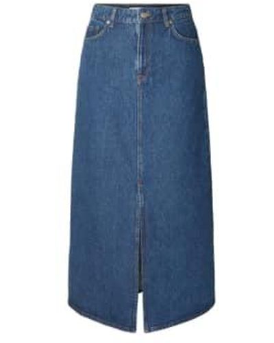 SELECTED Midi Skirt - Blue