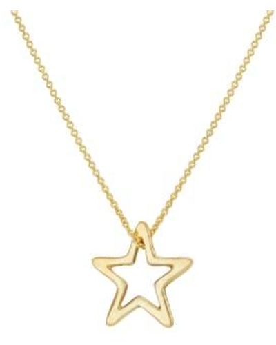 Posh Totty Designs Gold Plated Open Star Necklace 18ct Gold Plated - Metallic