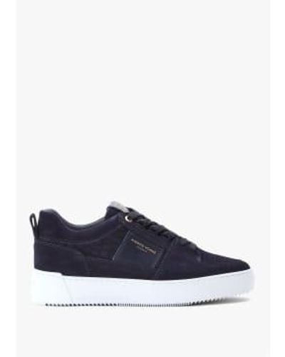 Android Homme Mens Point Dume Low Caiman Croc Suede Trainers In - Blu
