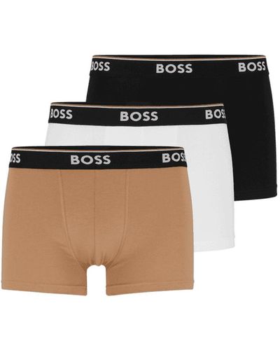 BOSS by HUGO BOSS Pack von 3 beige schwarz -weißen Boxers Trunks