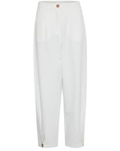 B.Young Bydeceri Button Trousers Marshmallow Uk 8 - White