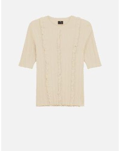 Paul Smith Ruffles ss knited top col: 03 ice , tamaño: m - Neutro