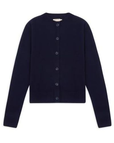 Burrows and Hare Knitted Cardigan Navy Xl - Blue