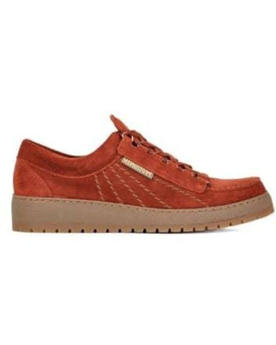 Mephisto Rainbow Rust Velours Suede Shoes 42,5 - Red