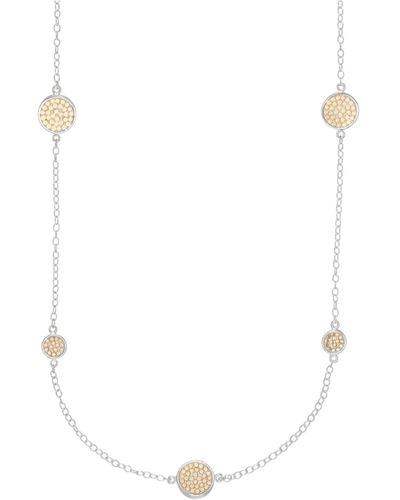 Anna Beck Classic Long Multi Disc Station Necklace - Bianco