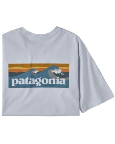 Patagonia T-shirt boardshort logo pocket uomo - Bleu