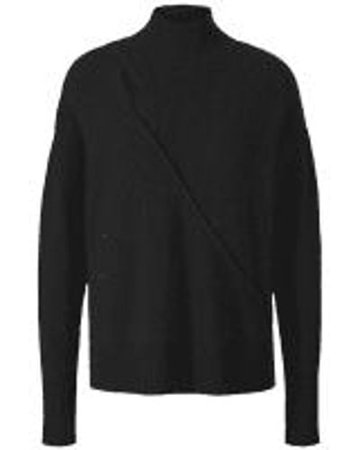 Riani Cut Out Ribbed Jumper Size 12 Col - Nero