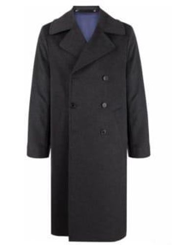 Paul Smith Double Breasted Overcoat - Black