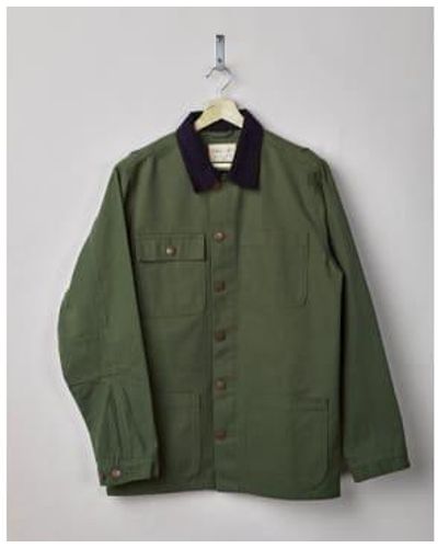 Uskees Mens Organic Canvas Chore Jacket Coriander - Verde