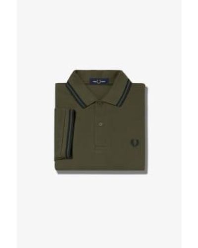Fred Perry Polo Hombre Verde Militar Negro