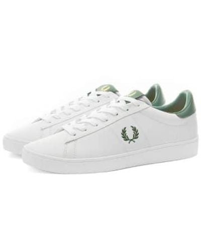 Fred Perry Authentic Spencer Leder Sneaker Weiß & Efeu