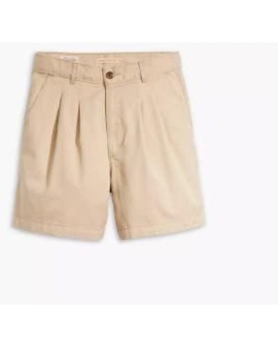 Levi's Safari Neutral Pleated Shorts W25 - Natural