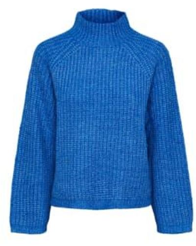 Pieces Nell High Neck Knit - Blu