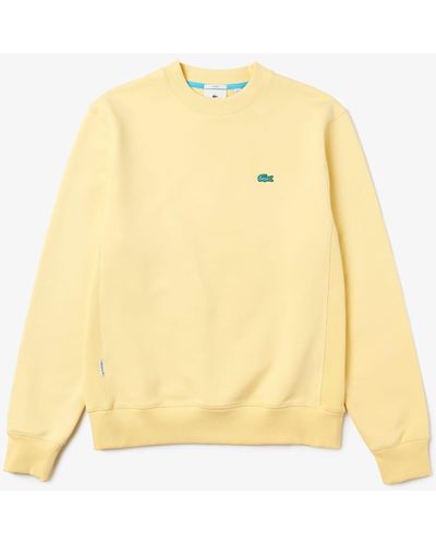 Lacoste Yellow Unisex L Sweatshirt! Go On Cotton Plush With Round Neck