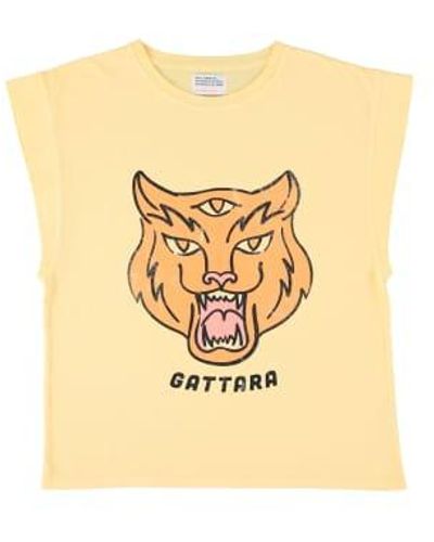 Sisters Department Gattara -sleeveless t -shirt -hellgelb - Mettallic