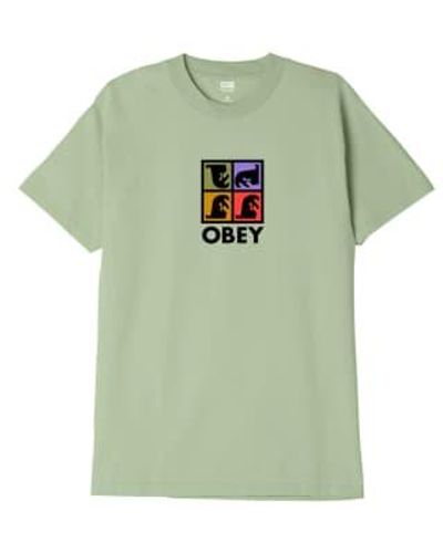 Obey Repetition T-shirt Cucumber L - Green