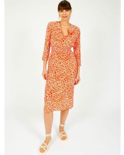 Primrose Park Tiffany Dress Leopard Uk 10 - Orange