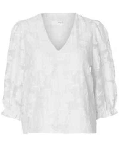 SELECTED Cathi-sadie Floral Top 34 - White