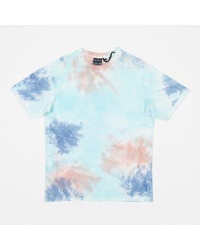 Nicce London Unisex-Colare-T-Shirt in Batikfärbung - Blau