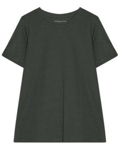 Cashmere Fashion Cashmere Fashion Store Majestic Filatures Shirt Lyocell Baumwoll Mix Shirt Rundhalsausschnitt Kurzarm - Verde