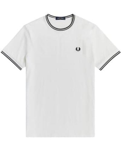 Fred Perry Twin Tipped T-shirt Small - White
