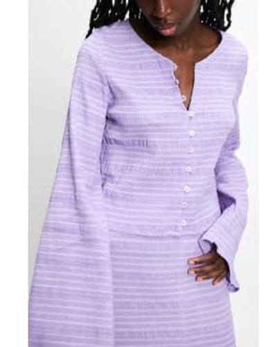 Rita Row Lilac Jali Flared Shirt / Xs - Purple