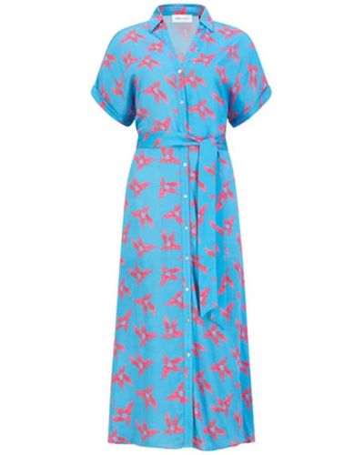 Pom Lynn Origami Flower Dress Blue