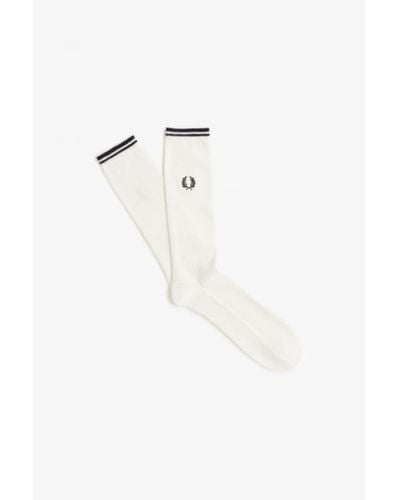 Fred Perry Chaussettes Tipped - Blanc