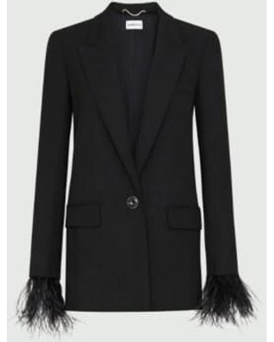 Marella Cecco Jacket With Removable Feather Cuffs - Black