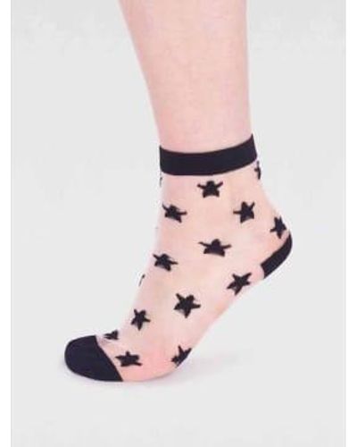 Thought Spw804 astra bamboo star mesh socks - Rose