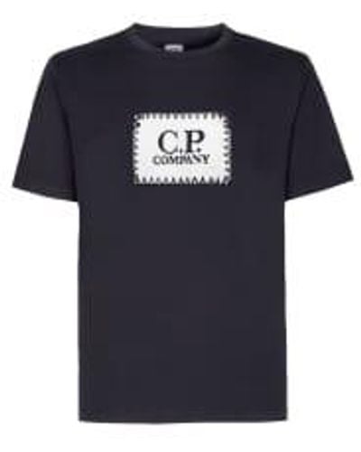 C.P. Company Total eclipse 30 and 1 jersey label t shirt - Azul