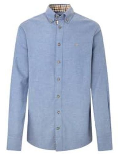 Hackett Flannel Multi Trim Shirt M - Blue
