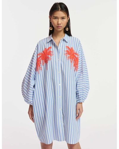 Essentiel Antwerp Hoses Striped Cotton Shirt Dress