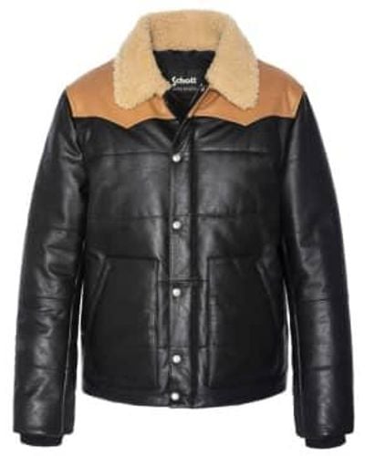 Schott Nyc Lcdayton Leather Rancher Jacket - Nero