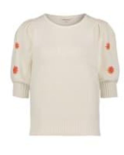 FABIENNE CHAPOT White Rice Pullover With Short Sleeves - Natural